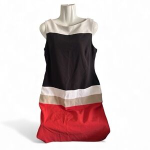 Studio One Tri-Color Sleeveless Mini Dress